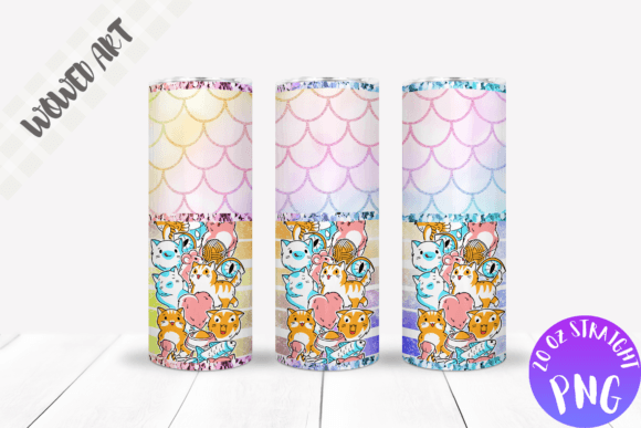 Cats 20 Oz Skinny Tumbler Wrap