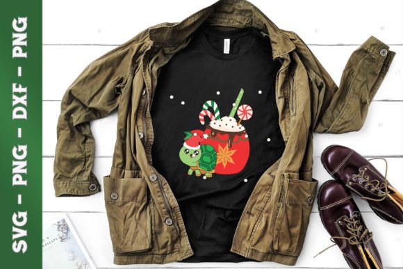 Christmas Cute Turtle in Winter Cup