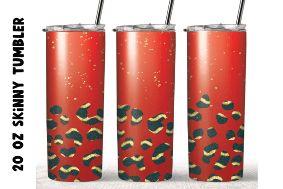 Christmas Leopard Glitter Tumbler Wrap