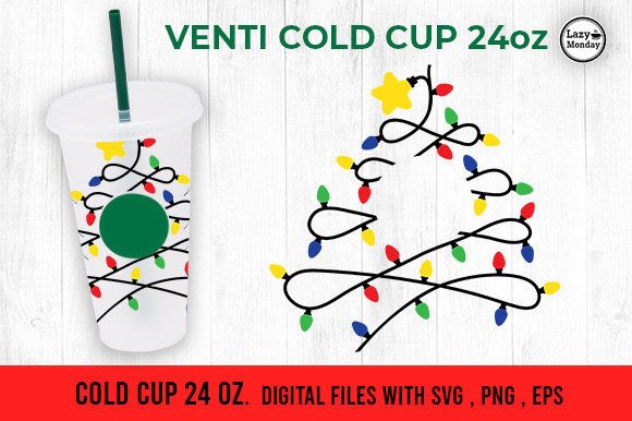 Christmas Light Tree 24oz Venti Cup