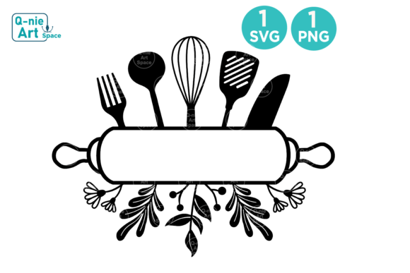 Kitchen Tools Split Frame, Cooking SVG