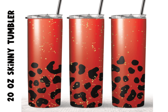 Leopard Christmas Glitter Tumbler Wrap