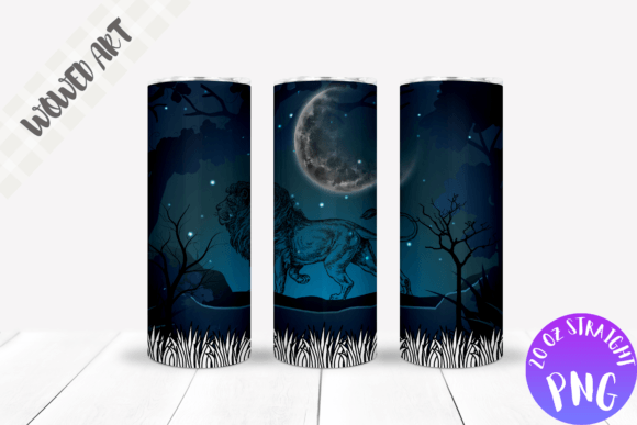 Lion 20 Oz Skinny Tumbler Wrap