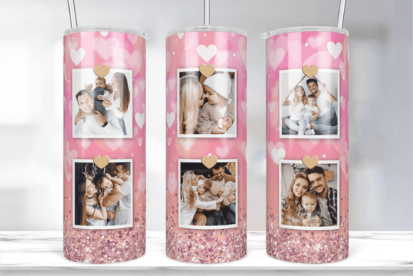 Photo Glitter Sweet Hearts Tumbler Wrap