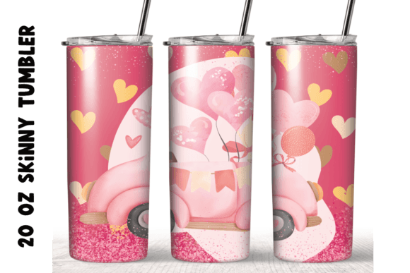 Pink Love Hearts Tumbler Wrap