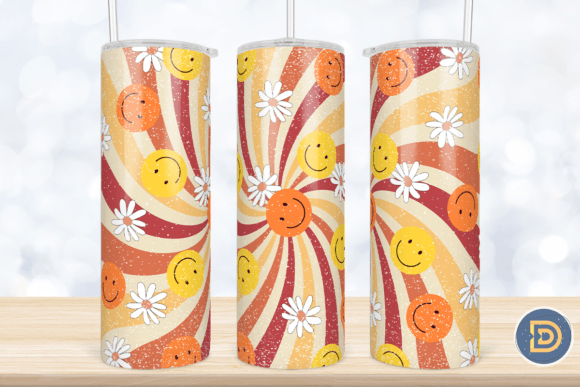 Retro Daisy Smile 20Oz Tumbler PNG