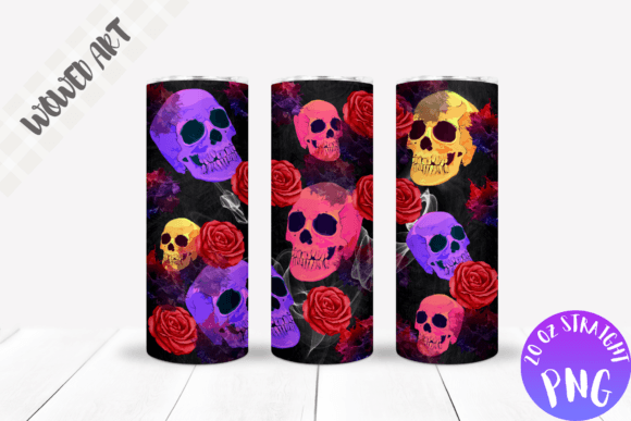 Skull X Roses 20 Oz Skinny Tumbler Wrap