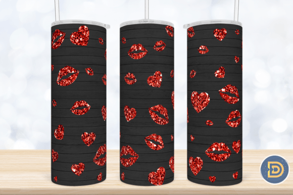 Valentine’s Kiss 20Oz Tumbler Wrap PNG
