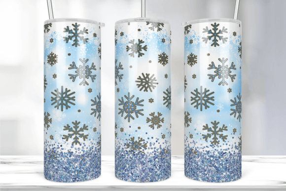 Winter Snowflake Christmas Tumbler Wrap